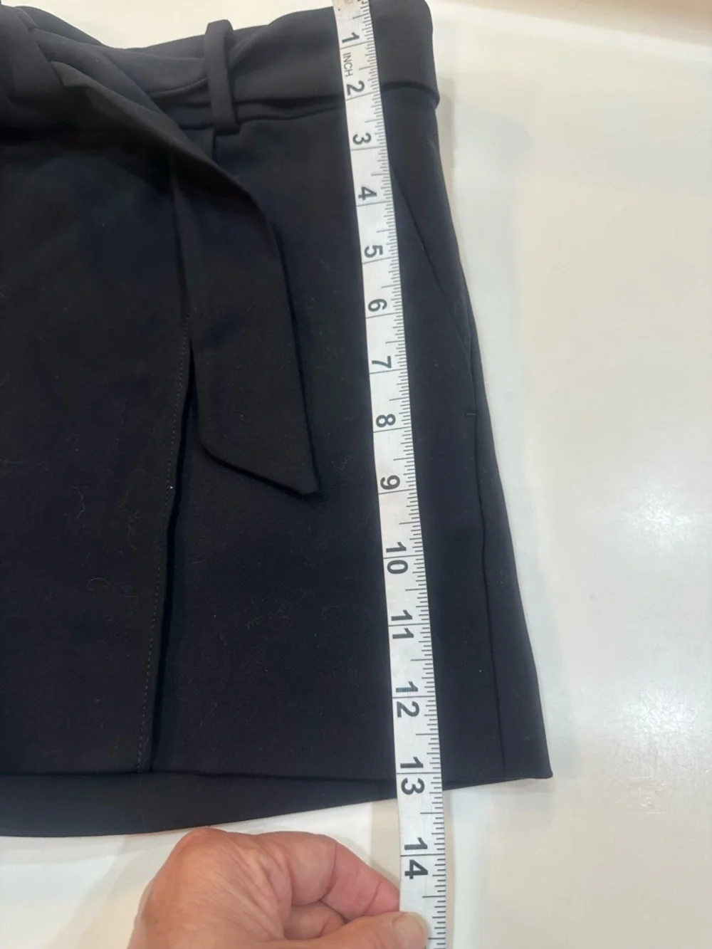 LOFT Black Riviera Tie Belt 4 Pocket Pintuck Stitch Detail Shorts - Size 6 - NWT - Picture 12 of 12